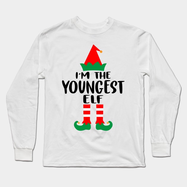 I'm the youngest ELF Family Matching Group Christmas Costume Pajama Funny Gift Long Sleeve T-Shirt by norhan2000